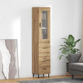 vidaXL Highboard z szufladą Dąb rzemieślniczy 34,5 x 34 x 180 cm