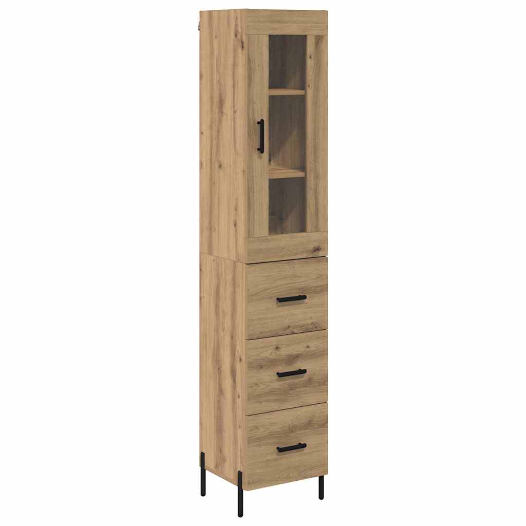 vidaXL Highboard z szufladą Dąb rzemieślniczy 34,5 x 34 x 180 cm