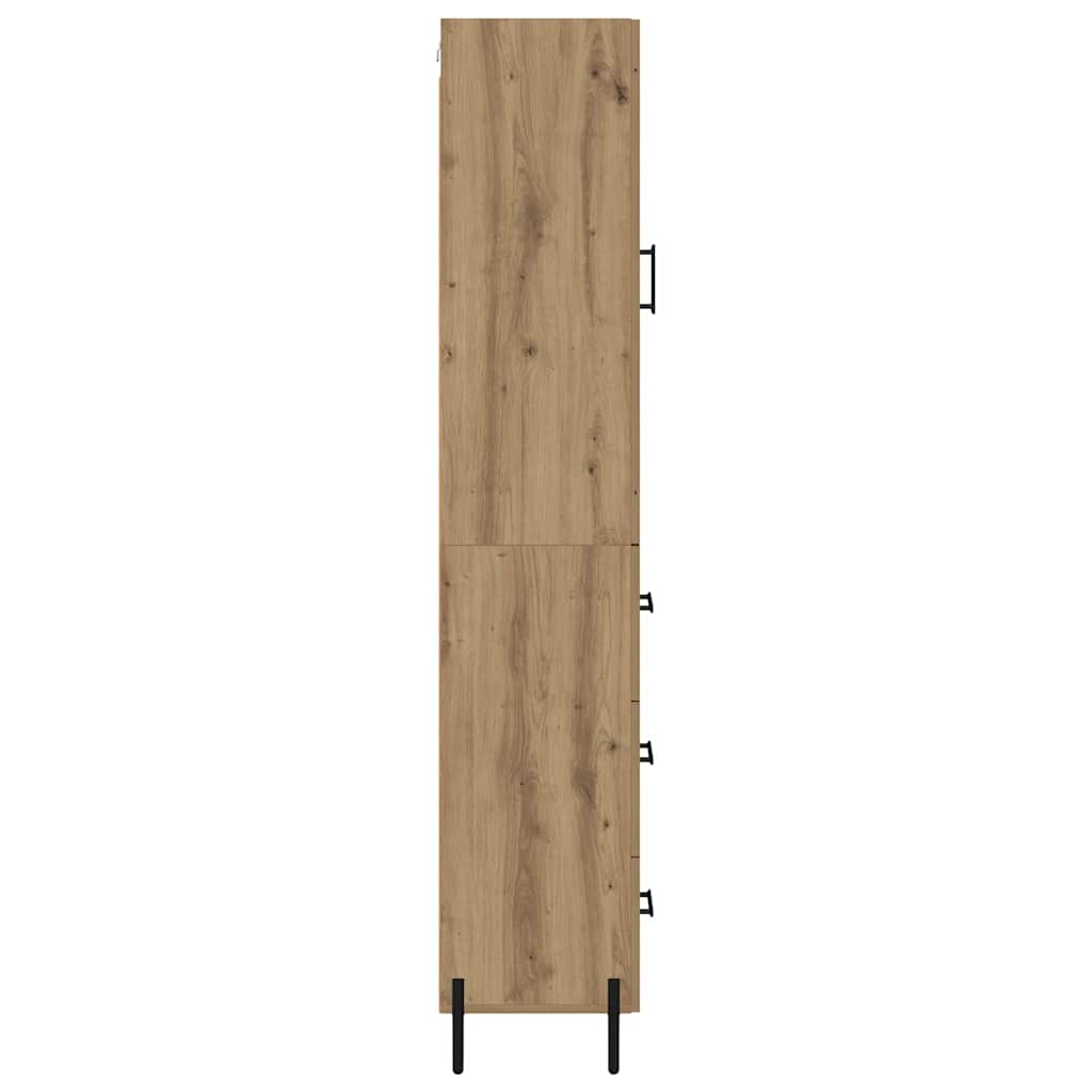vidaXL Highboard z szufladą Dąb rzemieślniczy 34,5 x 34 x 180 cm
