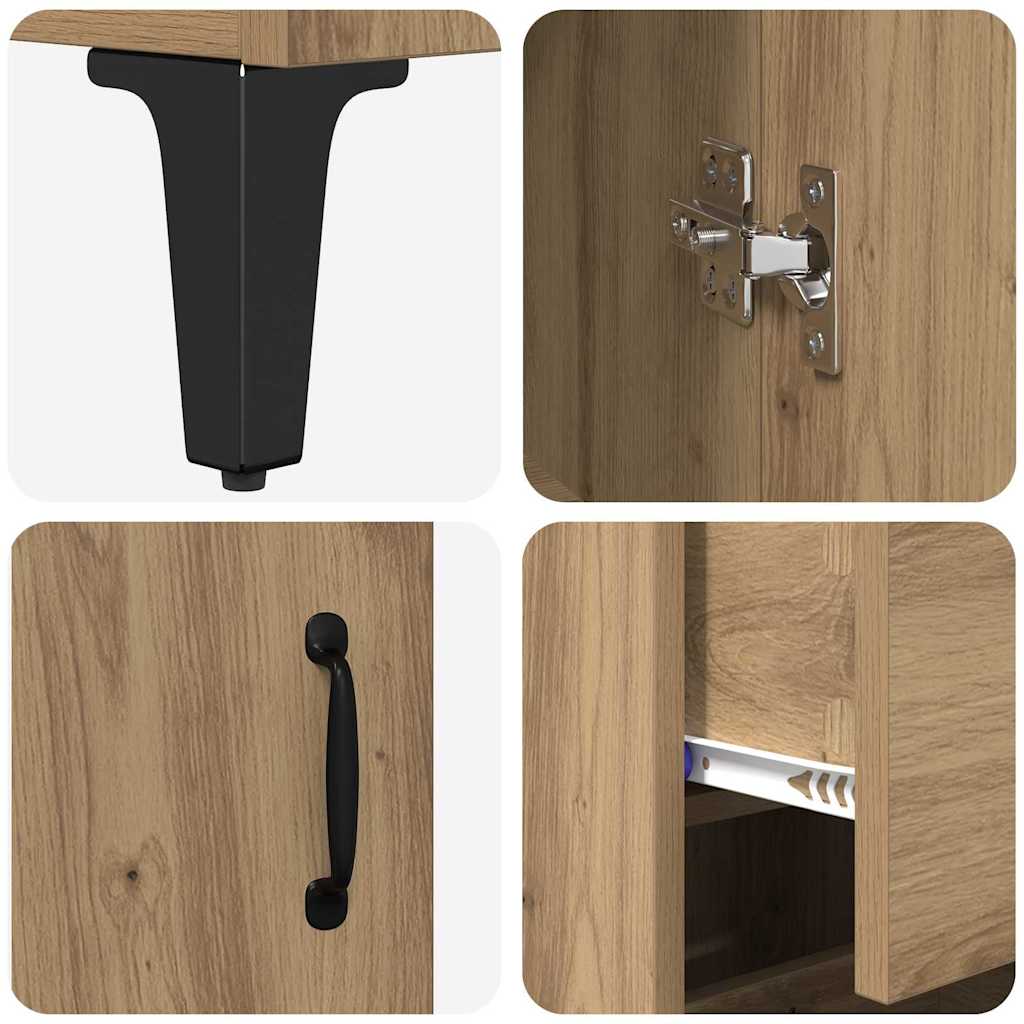 vidaXL Highboard z szufladą Dąb rzemieślniczy 69,5 x 34 x 180 cm