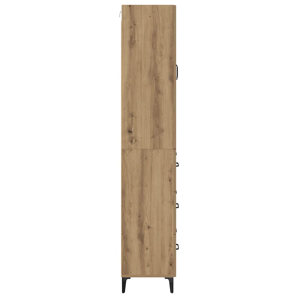 vidaXL Highboard z szufladą Dąb rzemieślniczy 69,5 x 34 x 180 cm