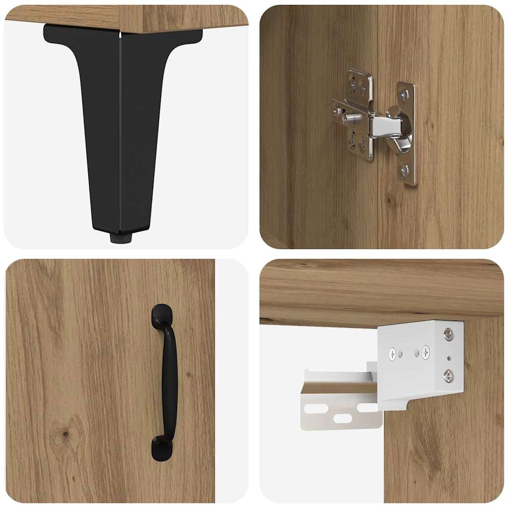 vidaXL Highboard Dąb rzemieślniczy 69,5 x 34 x 180 cm