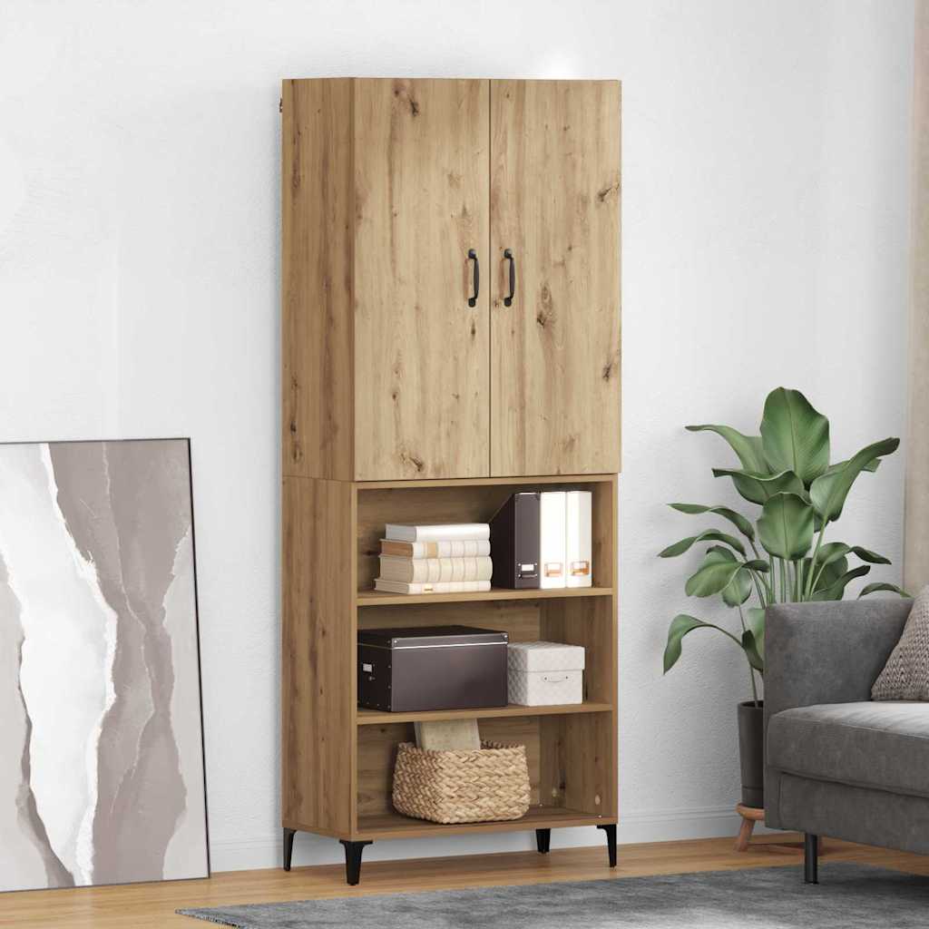 vidaXL Highboard Dąb rzemieślniczy 69,5 x 34 x 180 cm