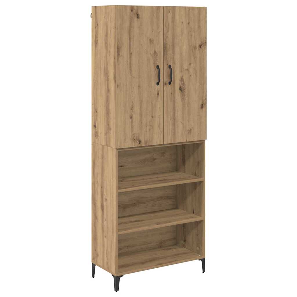 vidaXL Highboard Dąb rzemieślniczy 69,5 x 34 x 180 cm