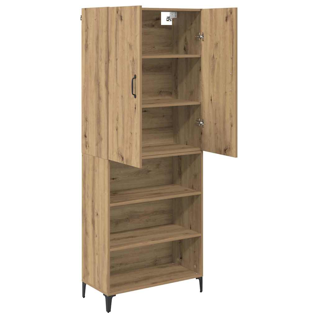 vidaXL Highboard Dąb rzemieślniczy 69,5 x 34 x 180 cm