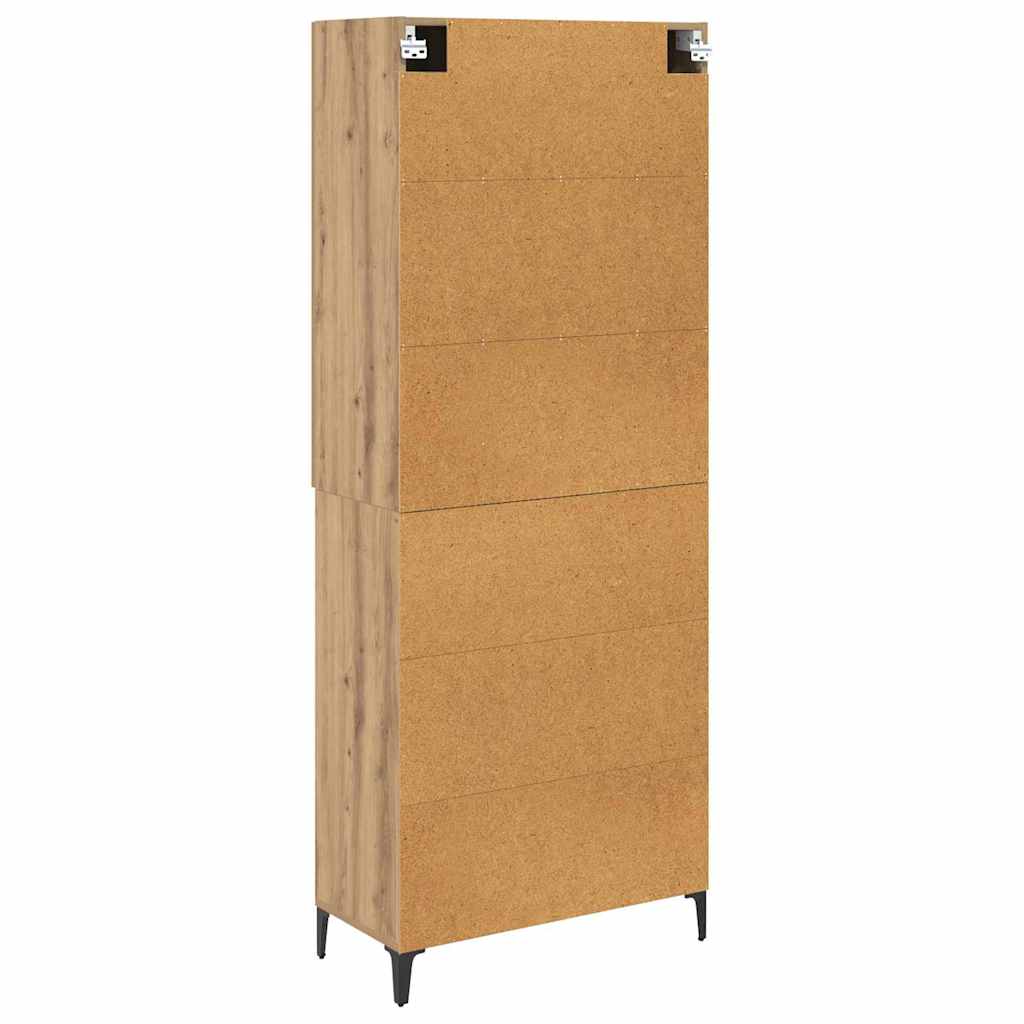 vidaXL Highboard Dąb rzemieślniczy 69,5 x 34 x 180 cm