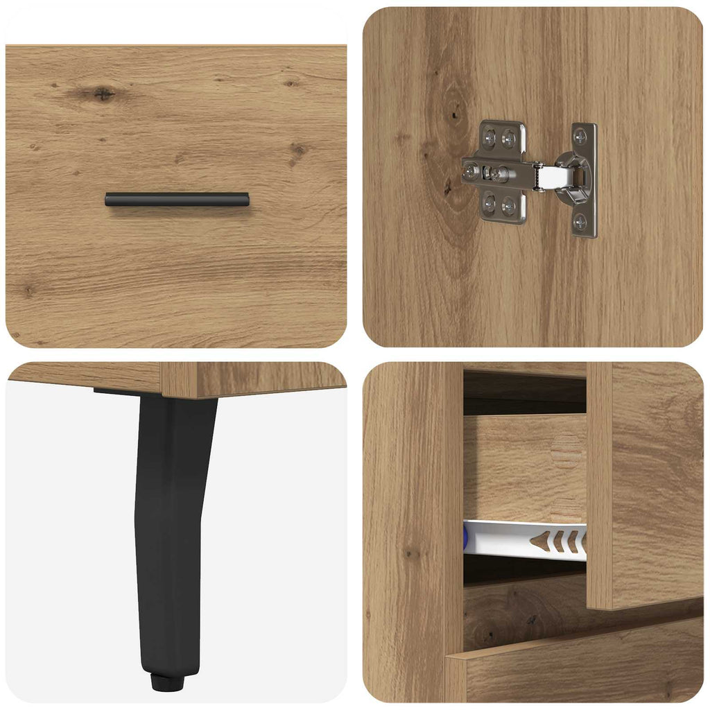 vidaXL Highboard 2 pcs Dąb rzemieślniczy Materiał drewnopochodny
