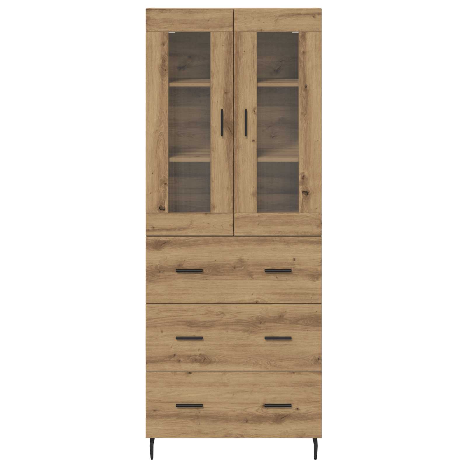 vidaXL Highboard 2 pcs Dąb rzemieślniczy Materiał drewnopochodny