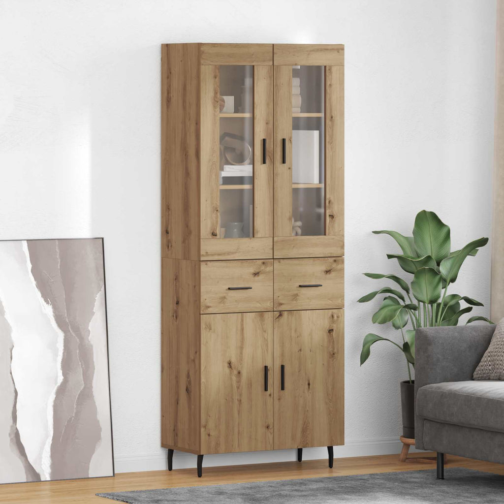 vidaXL Highboard 2 pcs Dąb rzemieślniczy Materiał drewnopochodny