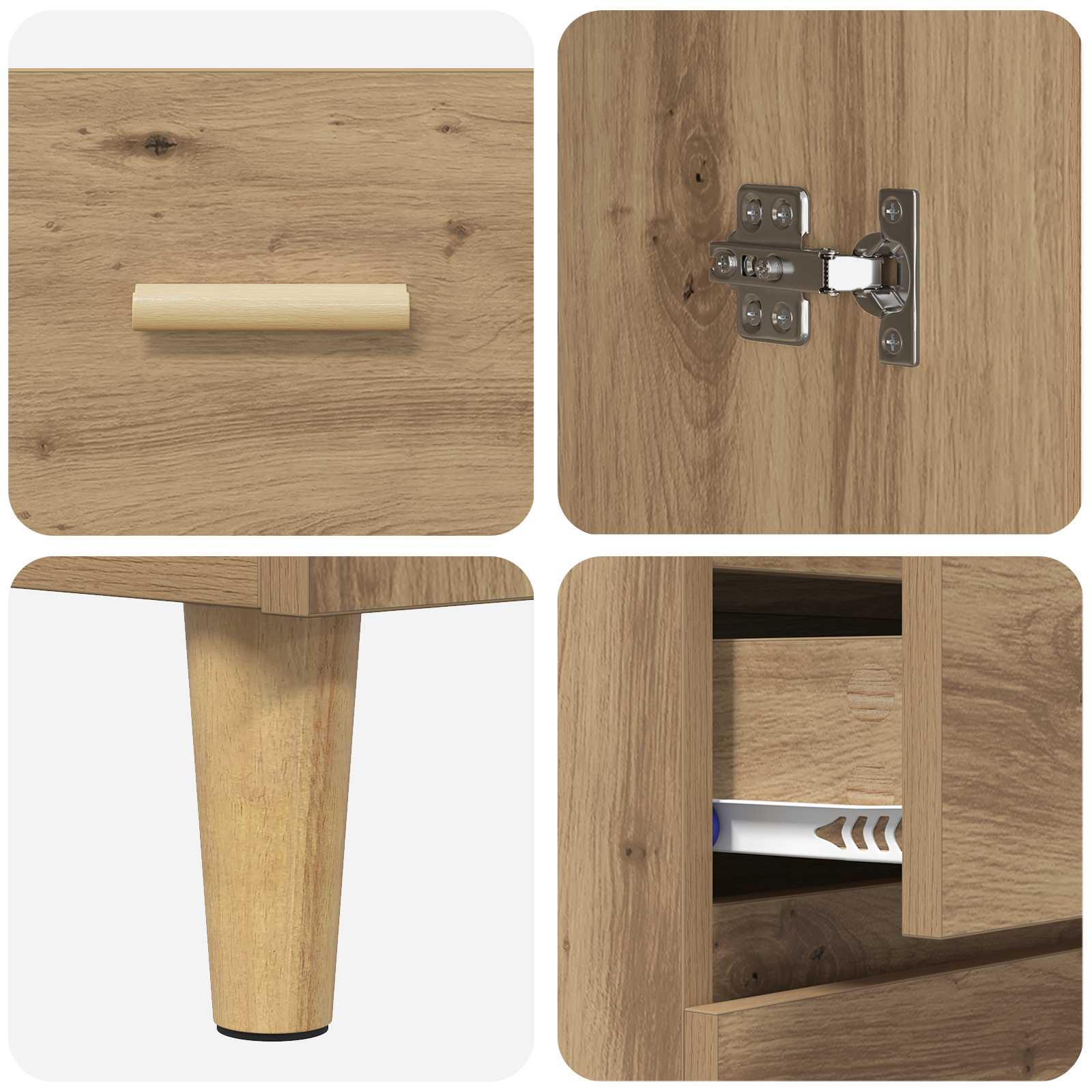 vidaXL Highboard z szufladą Dąb rzemieślniczy 69,5 x 32,5 x 180 cm
