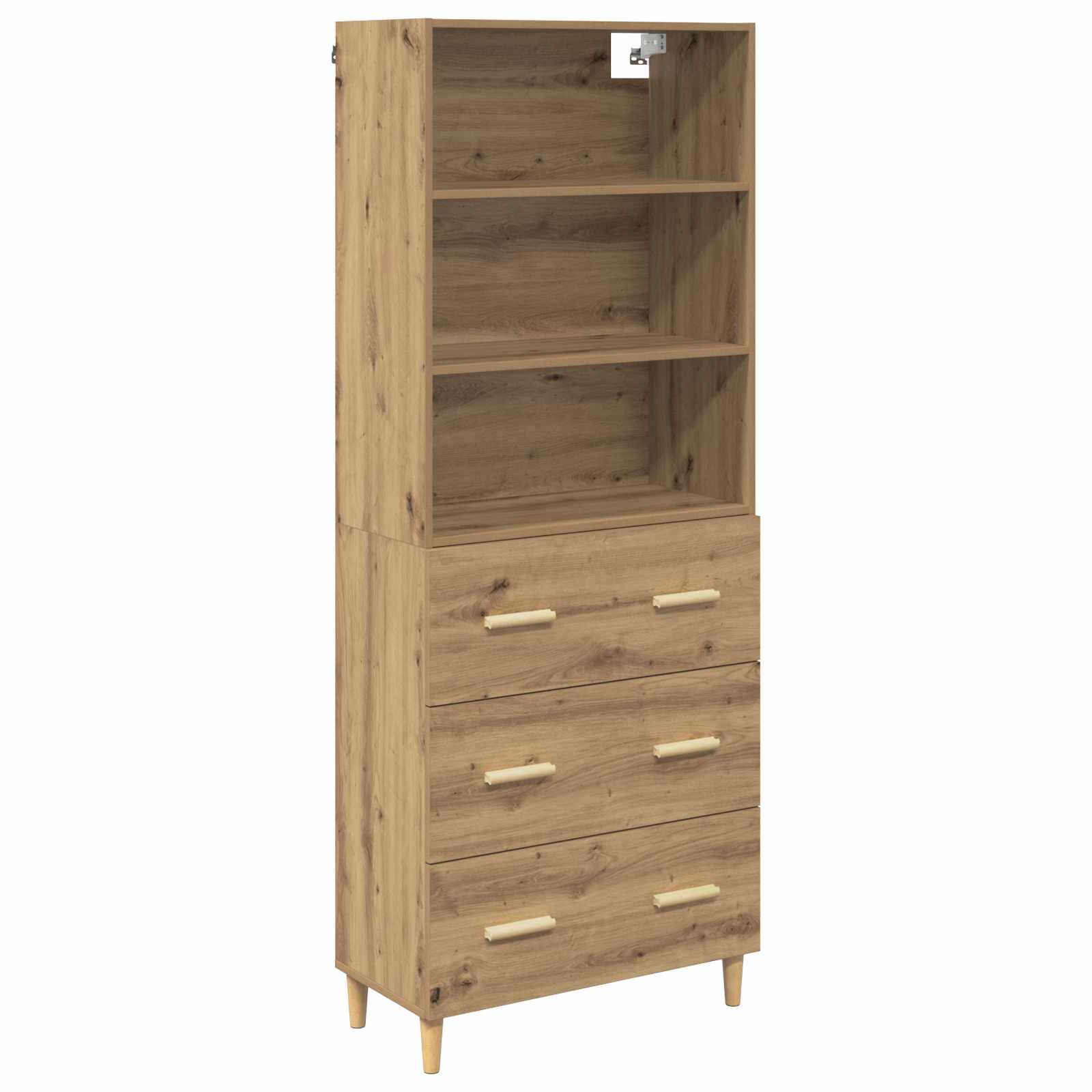 vidaXL Highboard z szufladą Dąb rzemieślniczy 69,5 x 32,5 x 180 cm