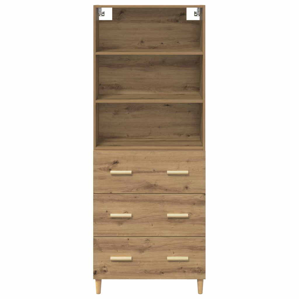 vidaXL Highboard z szufladą Dąb rzemieślniczy 69,5 x 32,5 x 180 cm