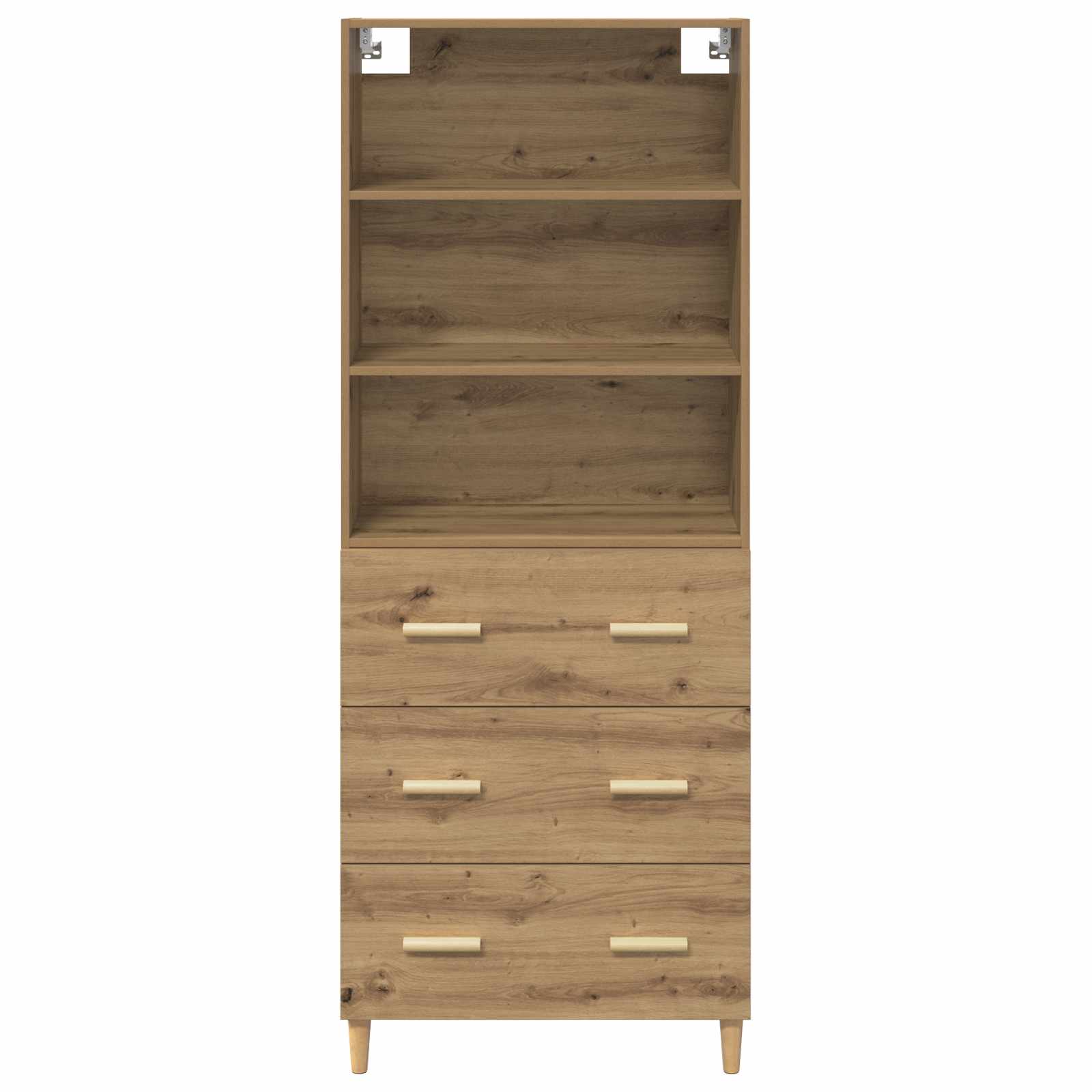 vidaXL Highboard z szufladą Dąb rzemieślniczy 69,5 x 32,5 x 180 cm