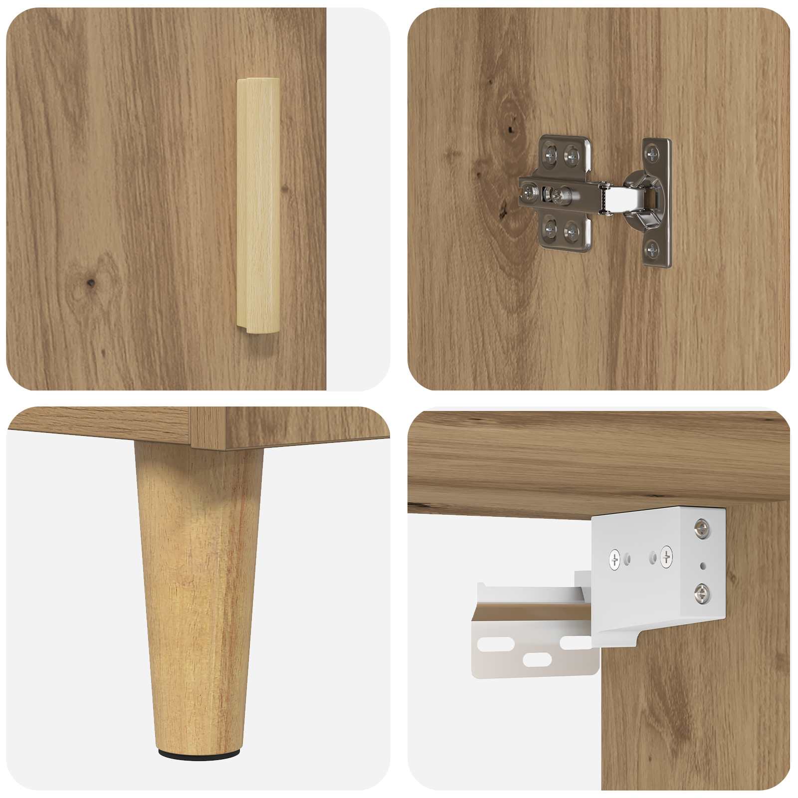 vidaXL Highboard Dąb rzemieślniczy 69,5 x 32,5 x 180 cm