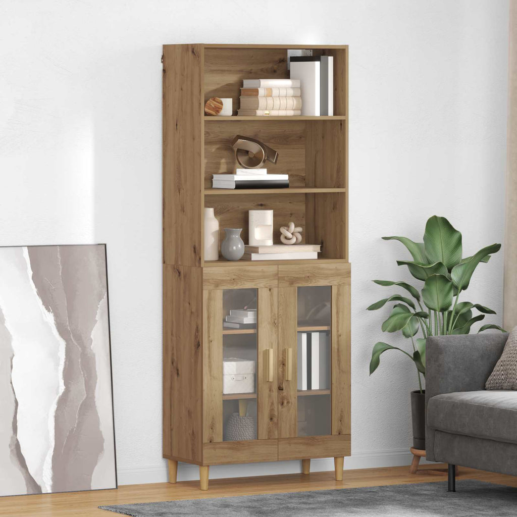 vidaXL Highboard Dąb rzemieślniczy 69,5 x 32,5 x 180 cm