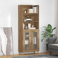vidaXL Highboard Dąb rzemieślniczy 69,5 x 32,5 x 180 cm
