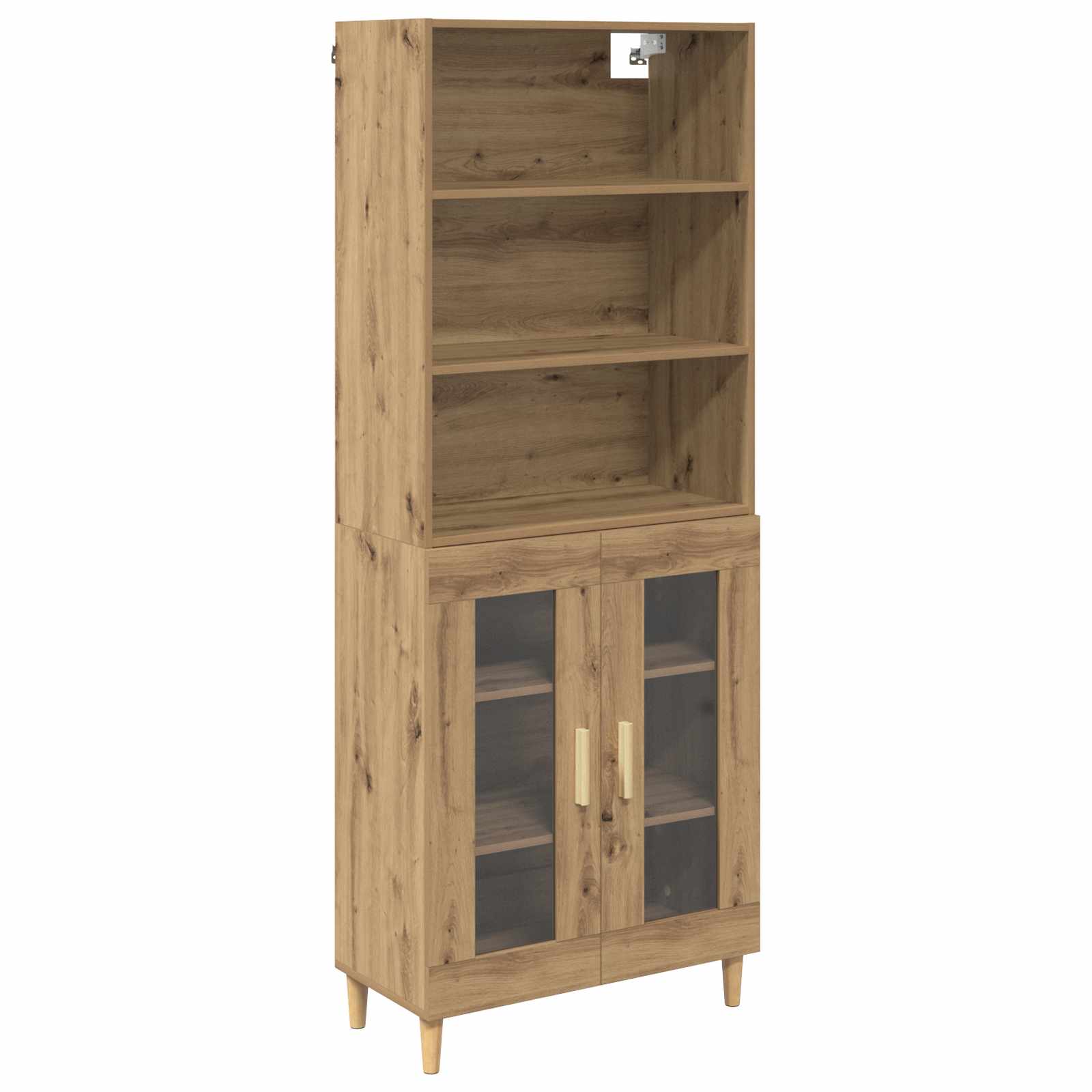 vidaXL Highboard Dąb rzemieślniczy 69,5 x 32,5 x 180 cm