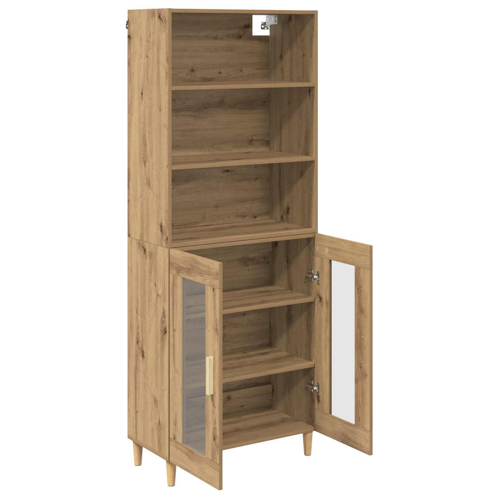 vidaXL Highboard Dąb rzemieślniczy 69,5 x 32,5 x 180 cm