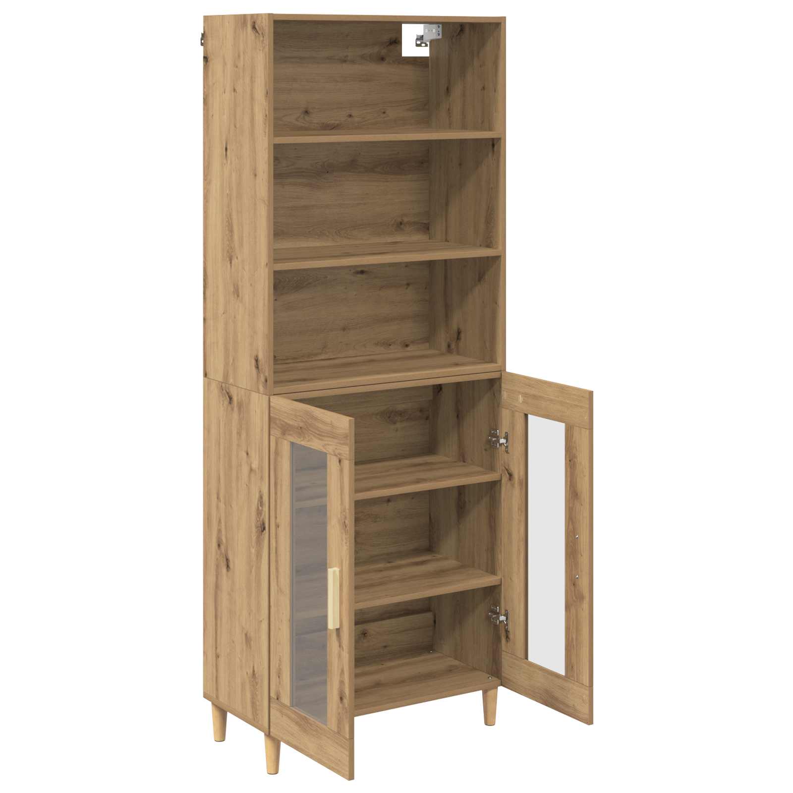 vidaXL Highboard Dąb rzemieślniczy 69,5 x 32,5 x 180 cm