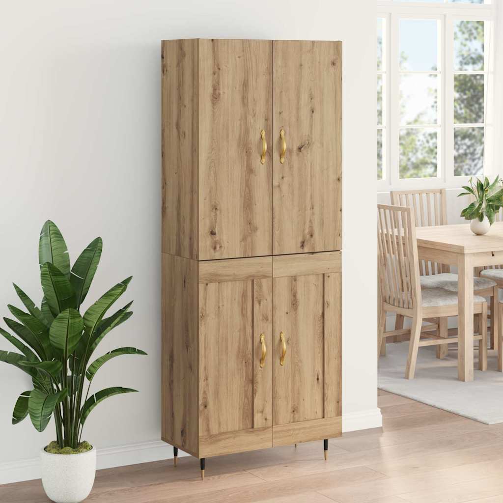 vidaXL Highboard Dąb rzemieślniczy 69,5 x 34 x 180 cm