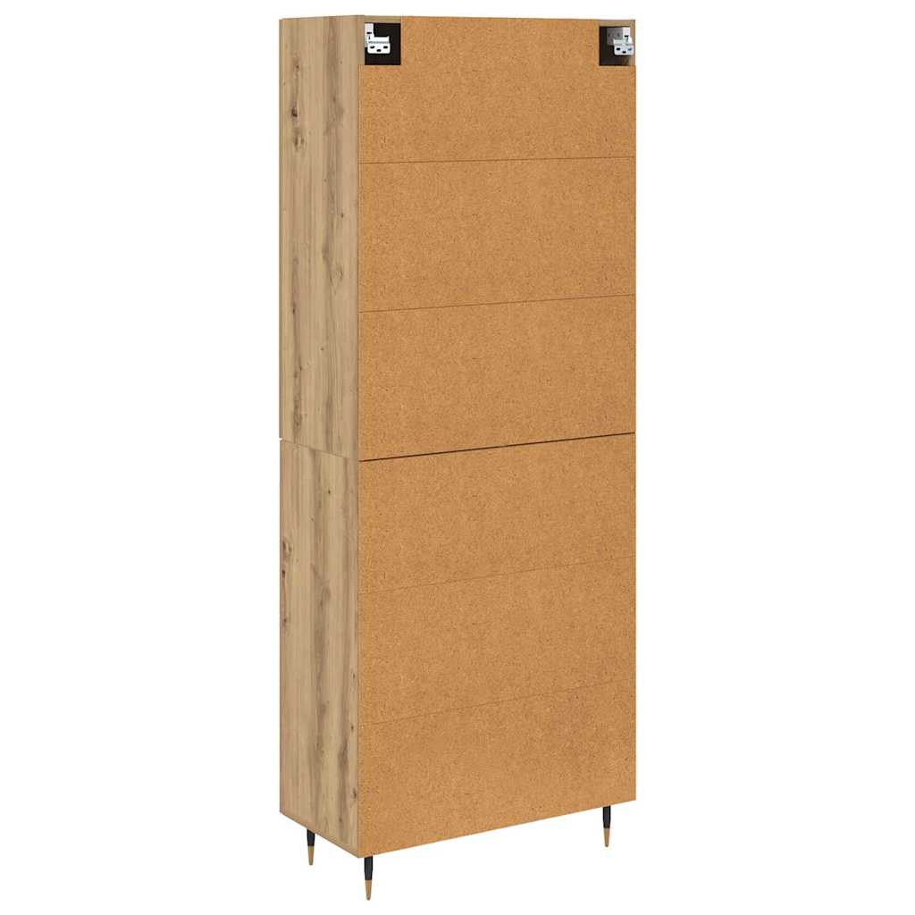 vidaXL Highboard Dąb rzemieślniczy 69,5 x 34 x 180 cm