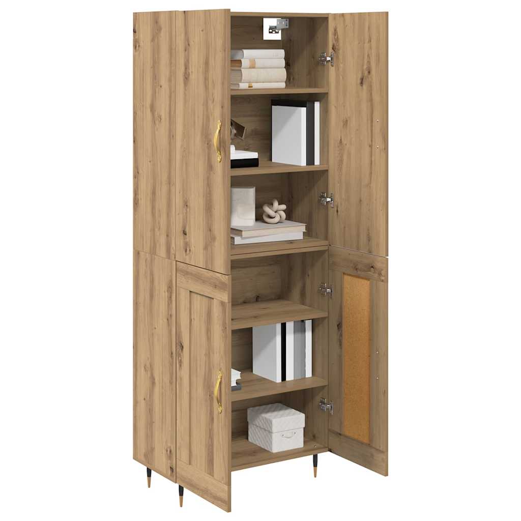 vidaXL Highboard Dąb rzemieślniczy 69,5 x 34 x 180 cm