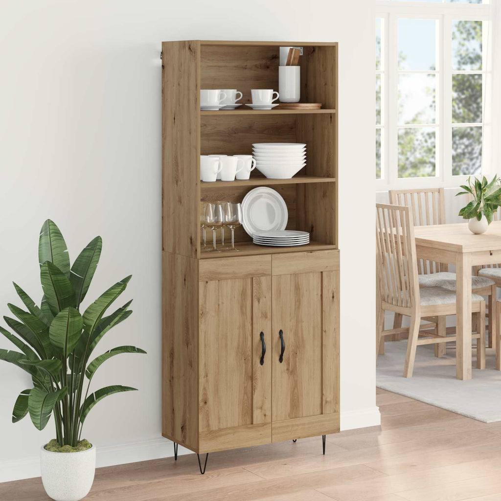 vidaXL Highboard 2 szt. Dąb rzemieślniczy 69,5 x 34 x 180 cm