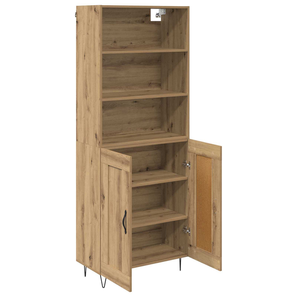 vidaXL Highboard 2 szt. Dąb rzemieślniczy 69,5 x 34 x 180 cm