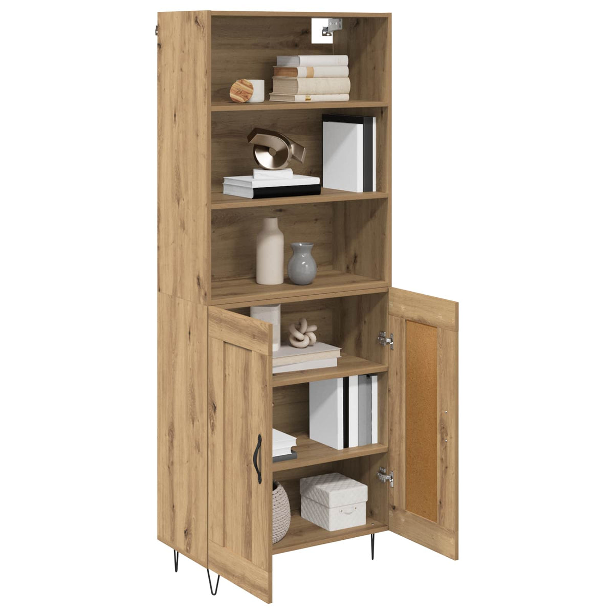 vidaXL Highboard 2 szt. Dąb rzemieślniczy 69,5 x 34 x 180 cm
