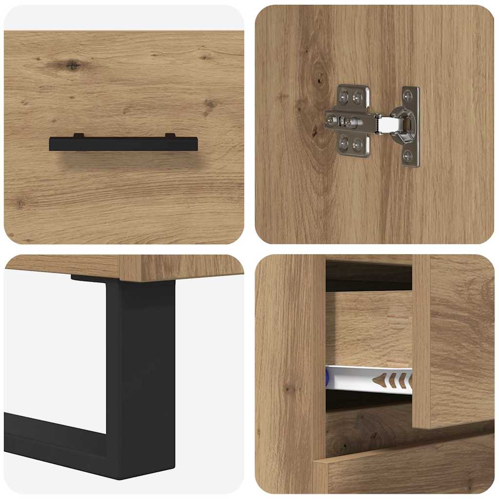 vidaXL Highboard 2 szt. Dąb rzemieślniczy 69,5 x 34 x 180 cm