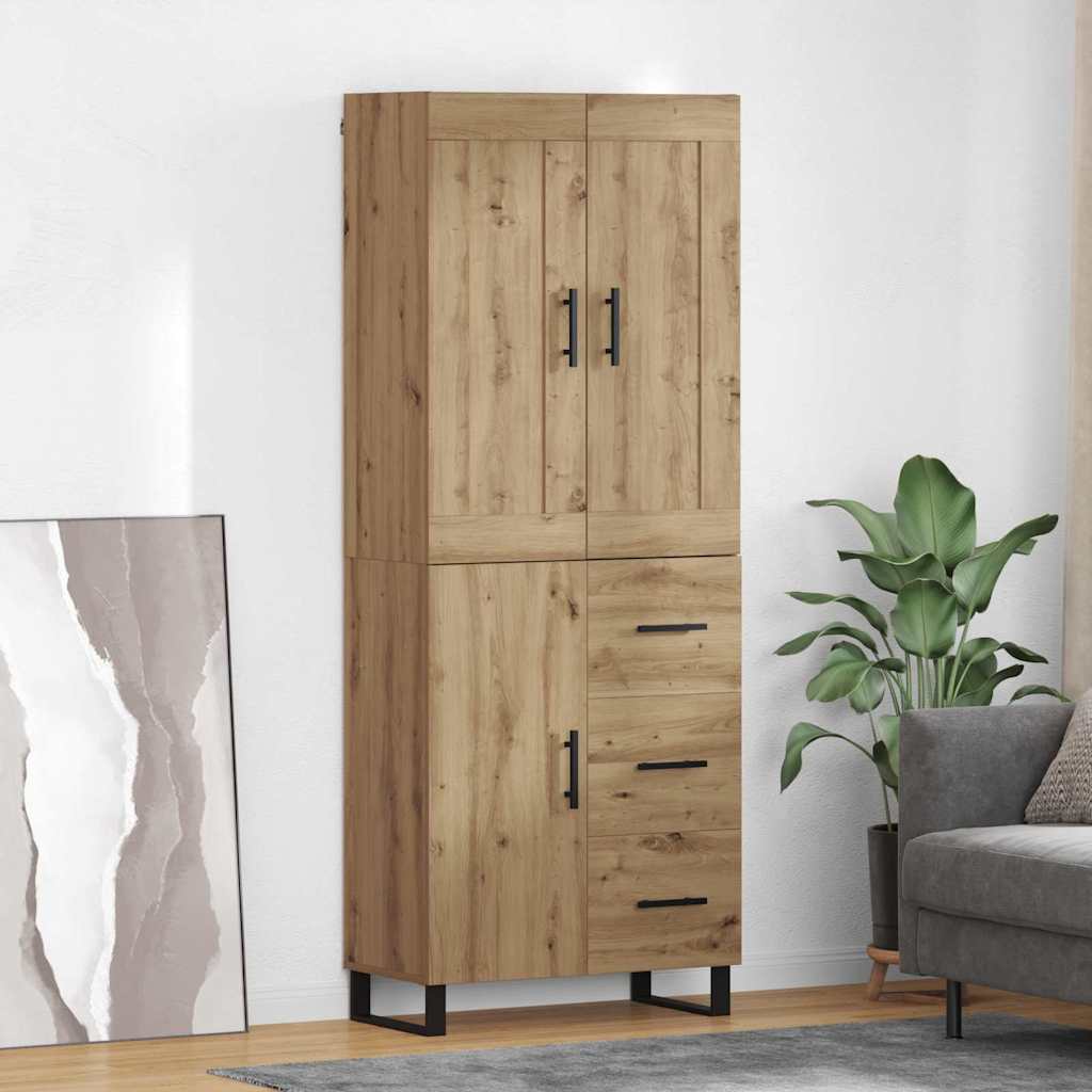 vidaXL Highboard 2 szt. Dąb rzemieślniczy 69,5 x 34 x 180 cm