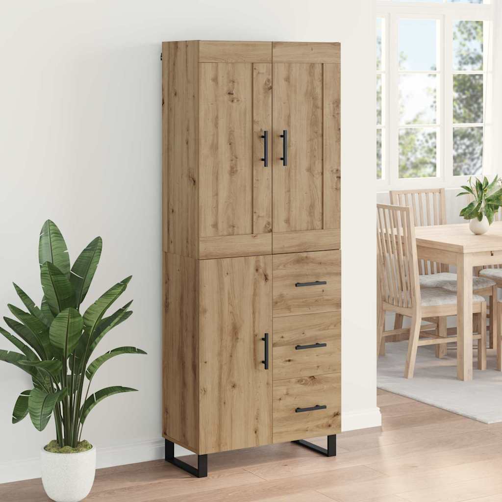 vidaXL Highboard 2 szt. Dąb rzemieślniczy 69,5 x 34 x 180 cm