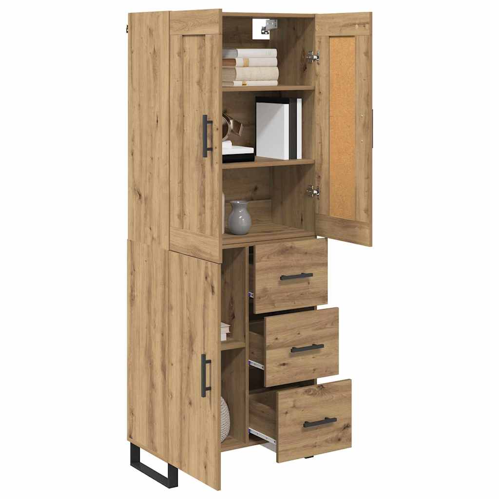 vidaXL Highboard 2 szt. Dąb rzemieślniczy 69,5 x 34 x 180 cm