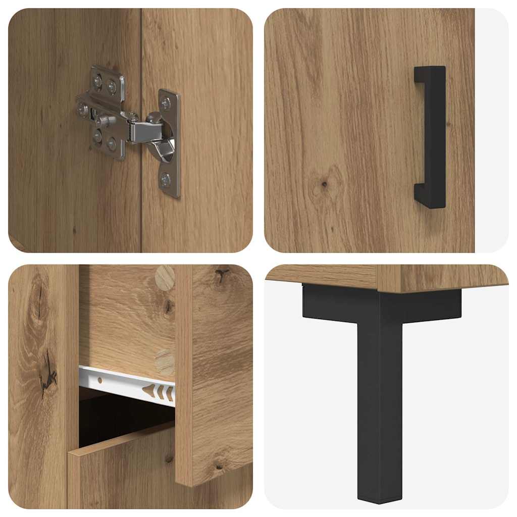 vidaXL Highboard z szufladą Dąb rzemieślniczy 69,5 x 34 x 180 cm
