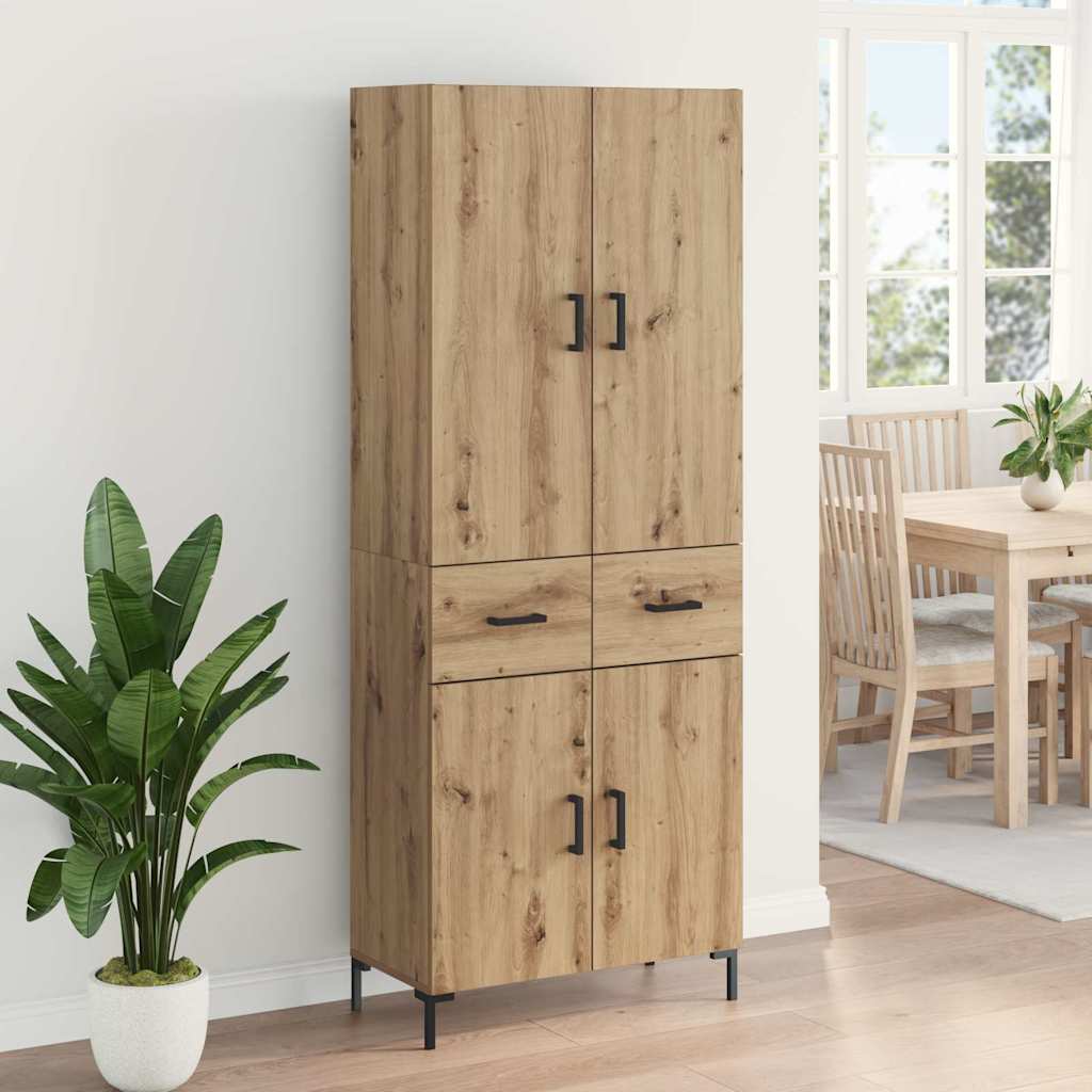 vidaXL Highboard z szufladą Dąb rzemieślniczy 69,5 x 34 x 180 cm