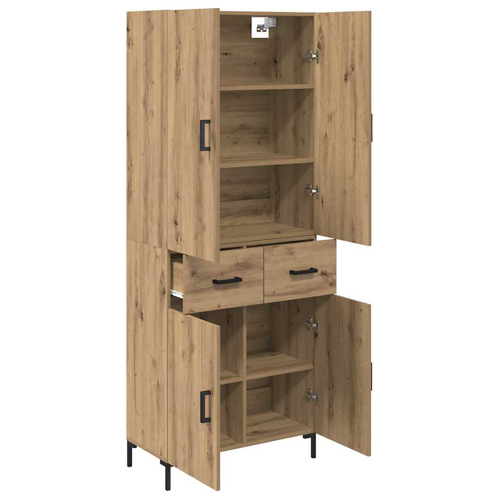 vidaXL Highboard z szufladą Dąb rzemieślniczy 69,5 x 34 x 180 cm