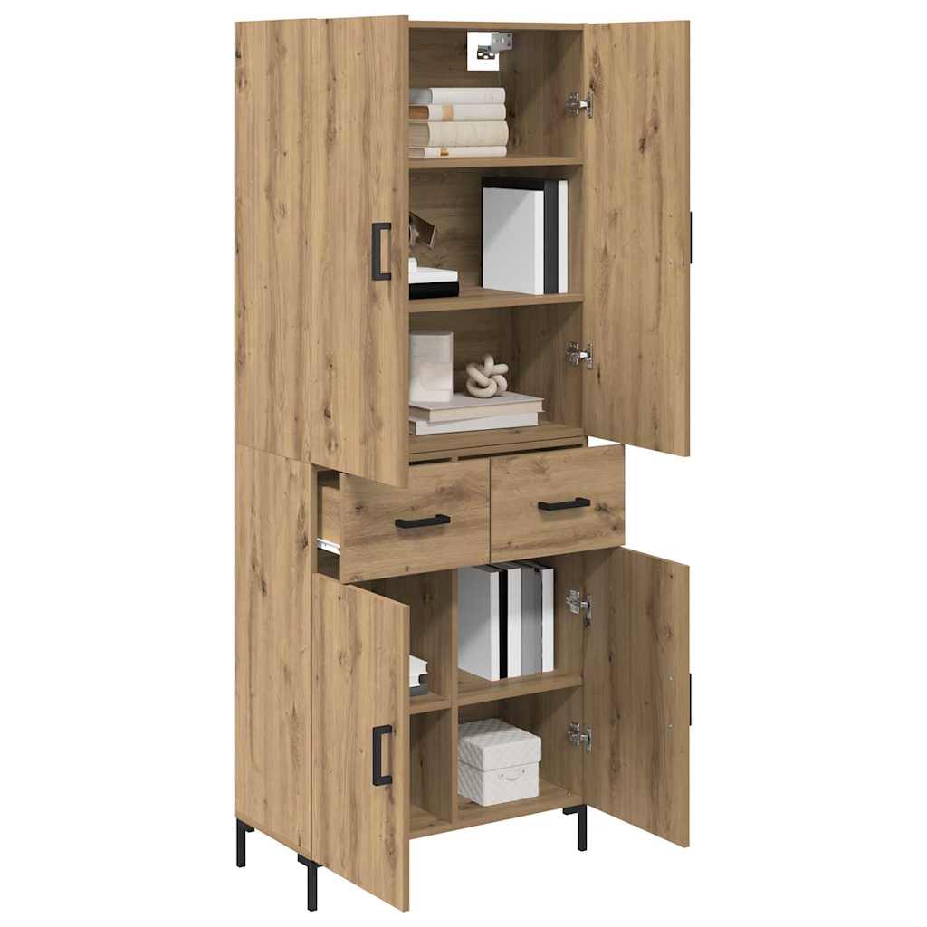 vidaXL Highboard z szufladą Dąb rzemieślniczy 69,5 x 34 x 180 cm
