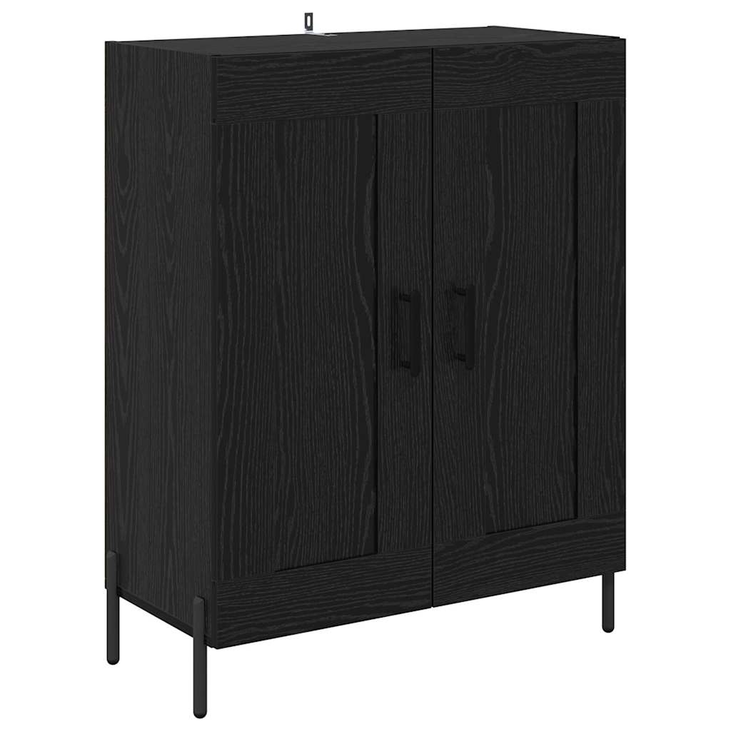 vidaXL Highboard 2 pcs Czarny Dąb Materiał drewnopochodny