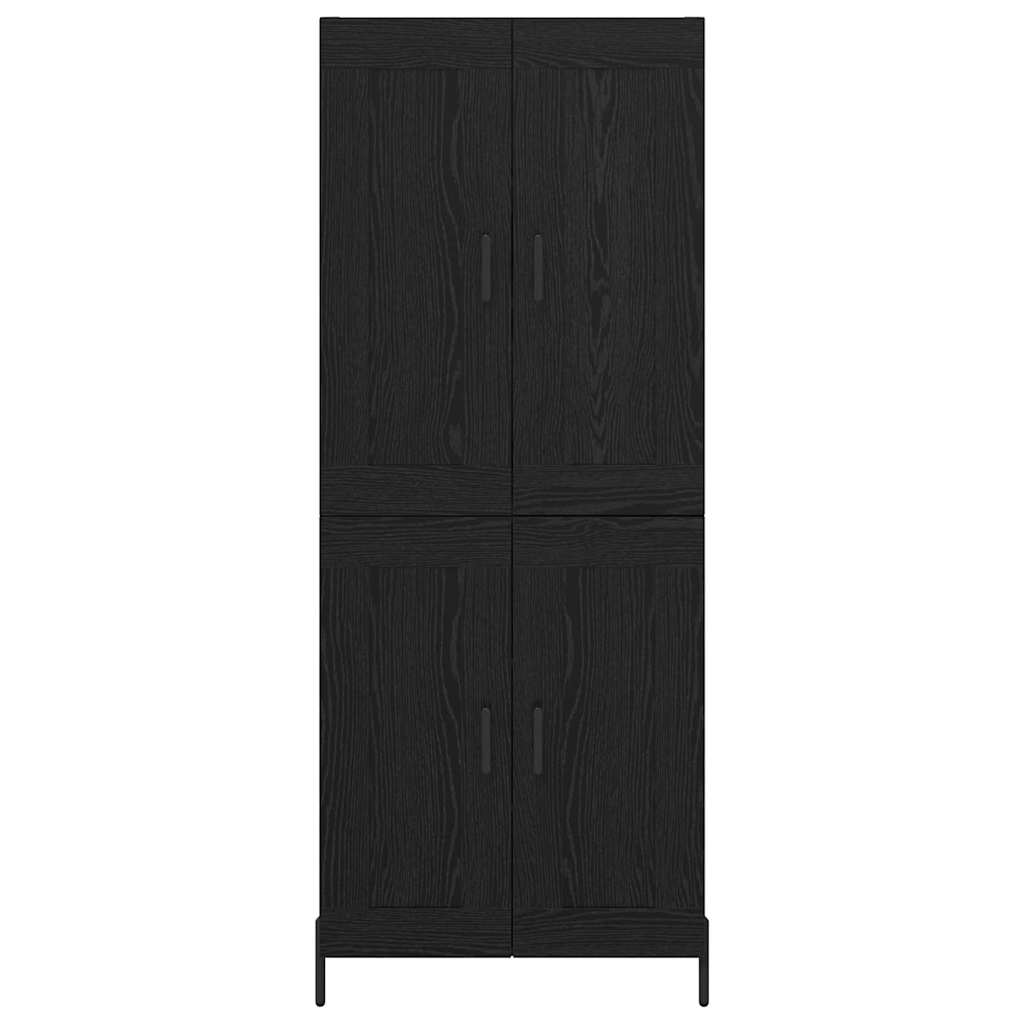 vidaXL Highboard 2 pcs Czarny Dąb Materiał drewnopochodny
