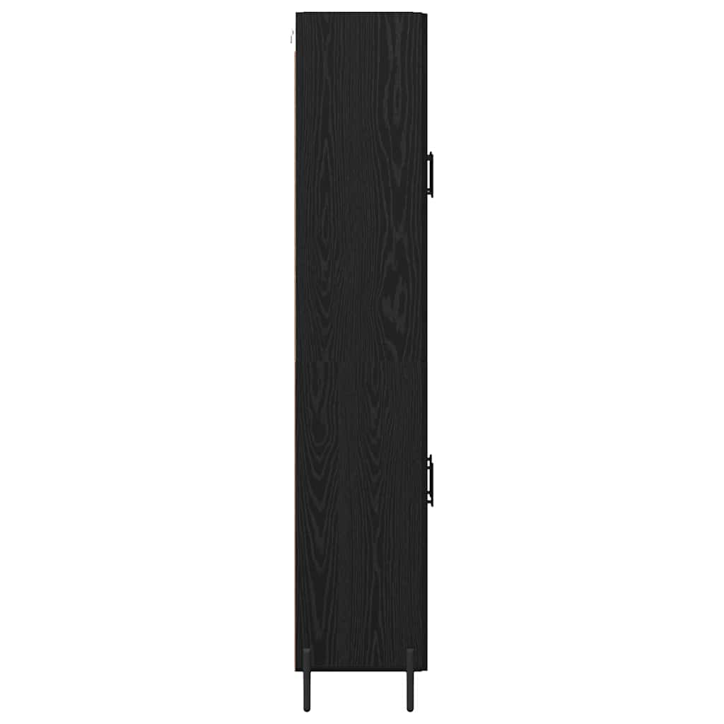 vidaXL Highboard 2 pcs Czarny Dąb Materiał drewnopochodny