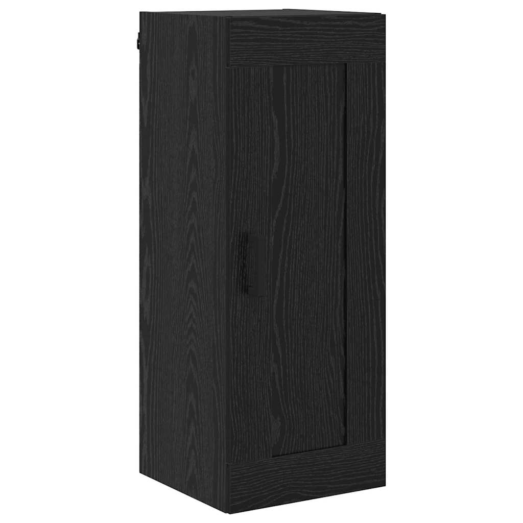vidaXL Highboard Czarny Dąb 34,5 x 34 x 180 cm Materiał drewnopochodny