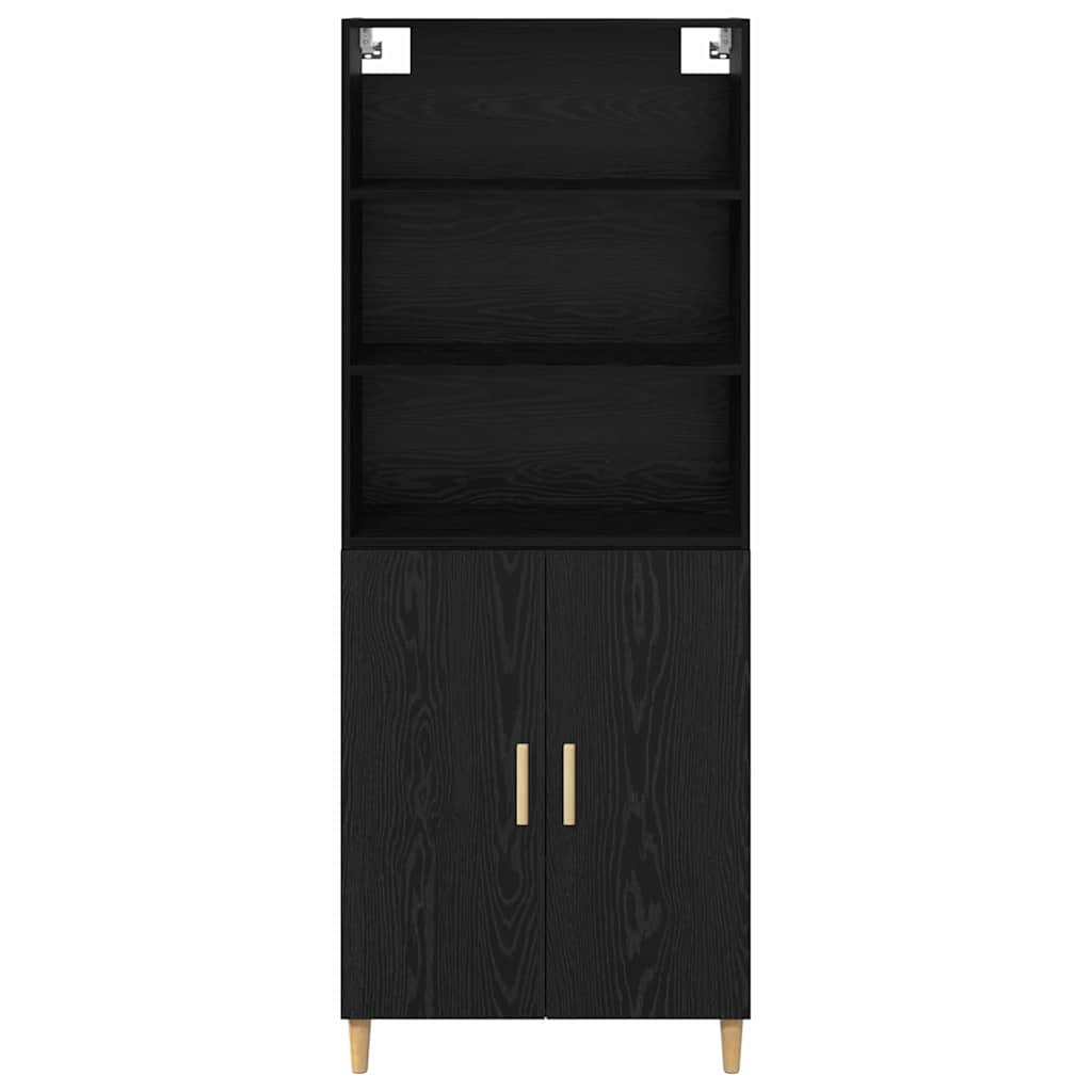 vidaXL Highboard Czarny Dąb 69,5 x 32,5 x 180 cm