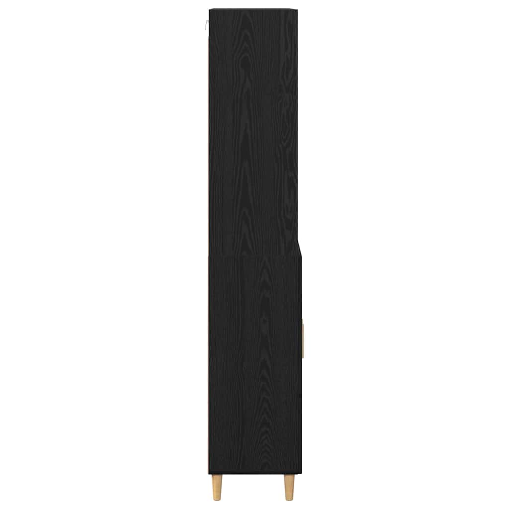 vidaXL Highboard Czarny Dąb 69,5 x 32,5 x 180 cm