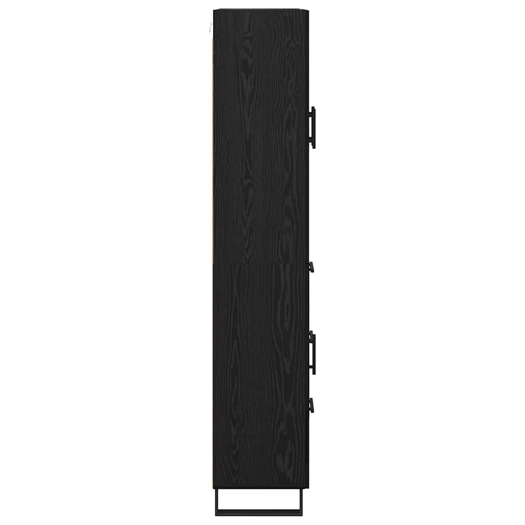 vidaXL Highboard Czarny Dąb 69,5 x 34 x 180 cm Materiał drewnopochodny