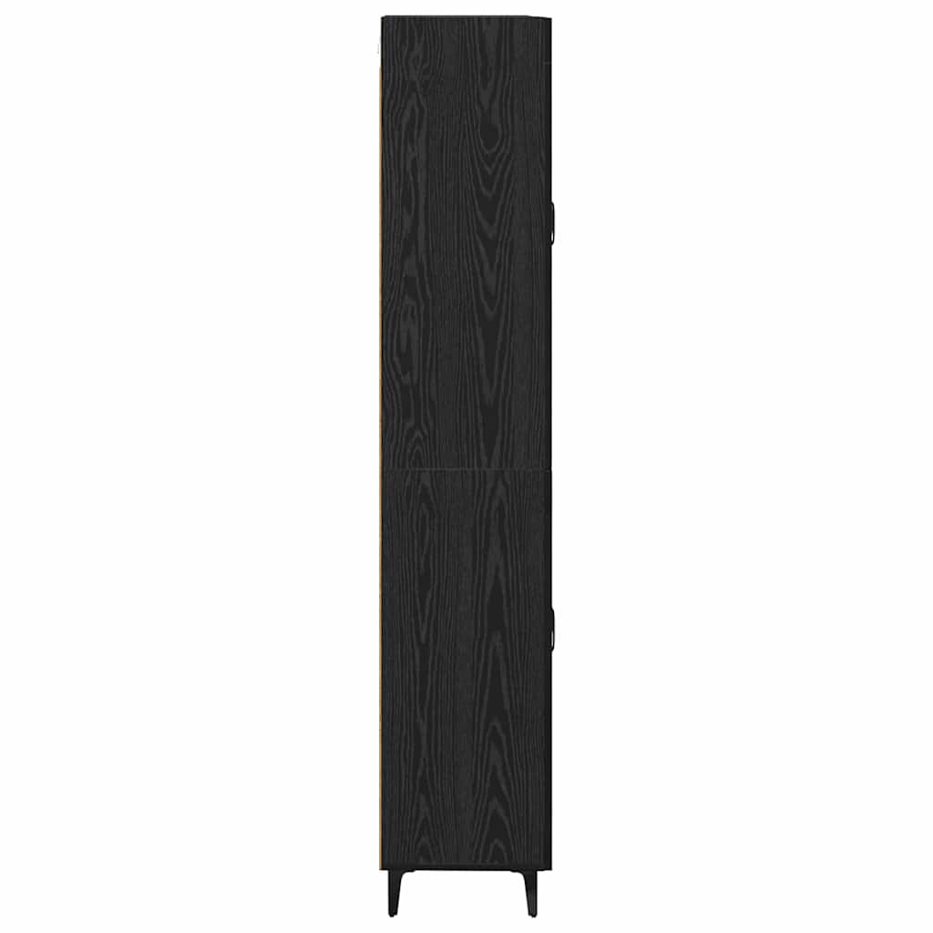 vidaXL Highboard Czarny Dąb 69,5 x 34 x 180 cm Materiał drewnopochodny
