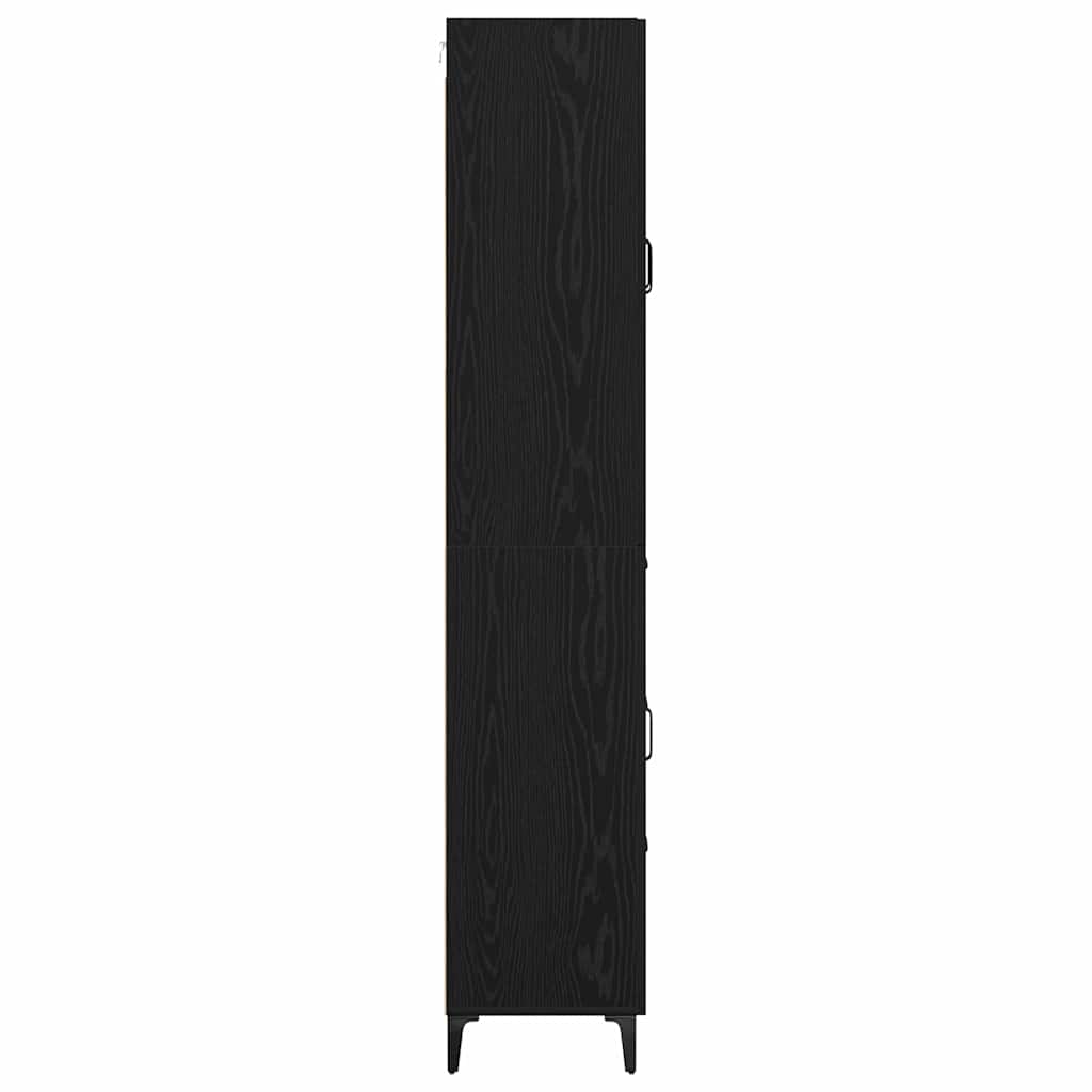 vidaXL Highboard Czarny Dąb 69,5 x 34 x 180 cm Materiał drewnopochodny