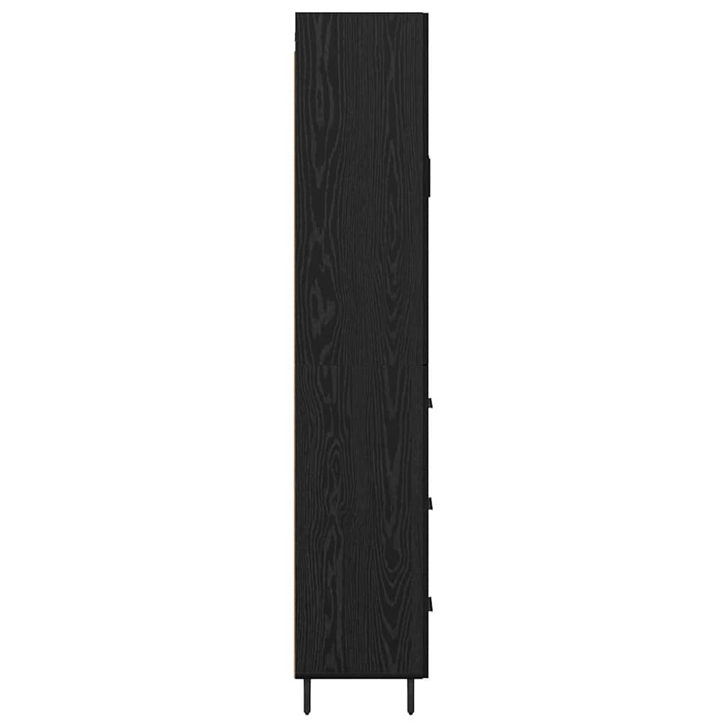 vidaXL Highboard z szufladą 2 pcs Czarny Dąb Materiał drewnopochodny