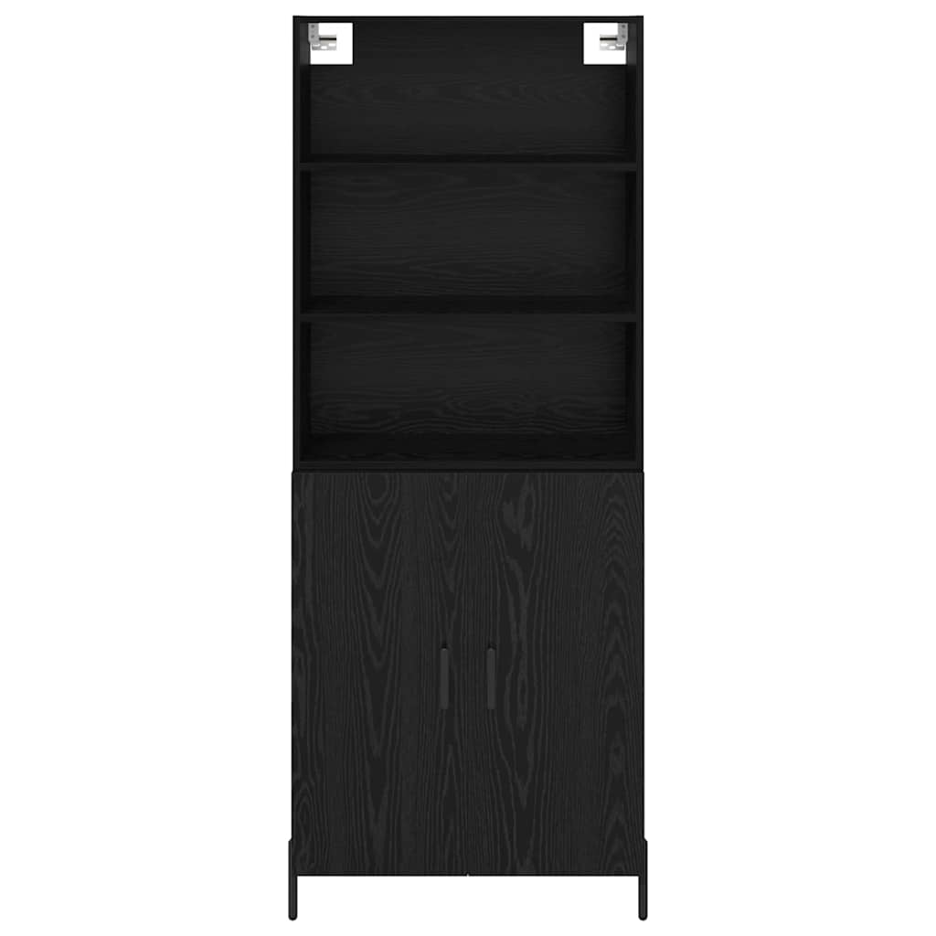 vidaXL Highboard Czarny Dąb 69,5 x 34 x 180 cm Materiał drewnopochodny