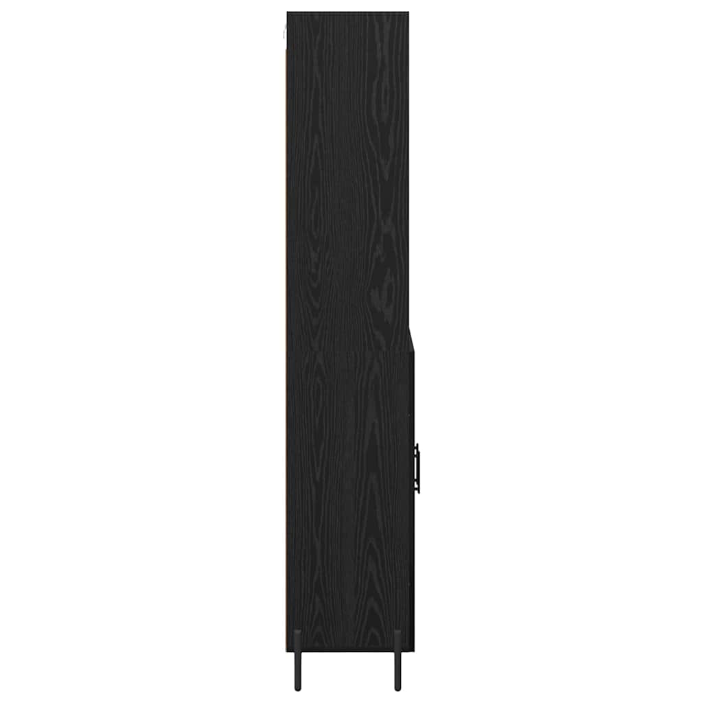 vidaXL Highboard Czarny Dąb 69,5 x 34 x 180 cm Materiał drewnopochodny