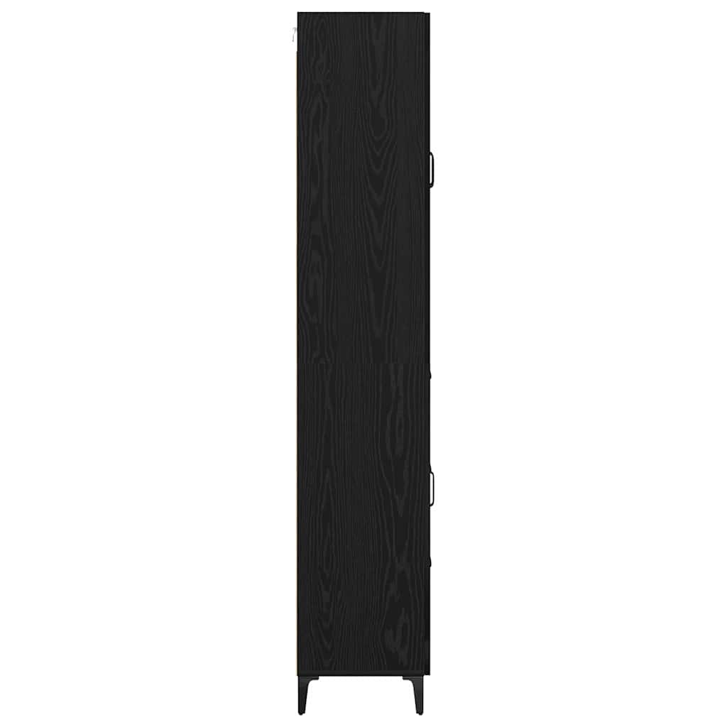 vidaXL Highboard Czarny Dąb 69,5 x 34 x 180 cm Materiał drewnopochodny